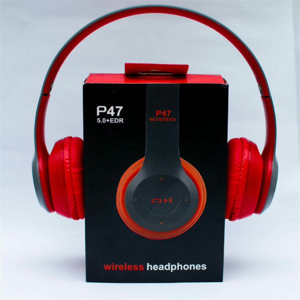 P47 Wireless Headset Bluetooth Foldable On-Ear Headphone (Connect with All Smart Cell Phones / Laptops / Computer Systems)